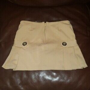 NWT KC Parker Girls Tan Knit Pleated Preppy Skort sz 7